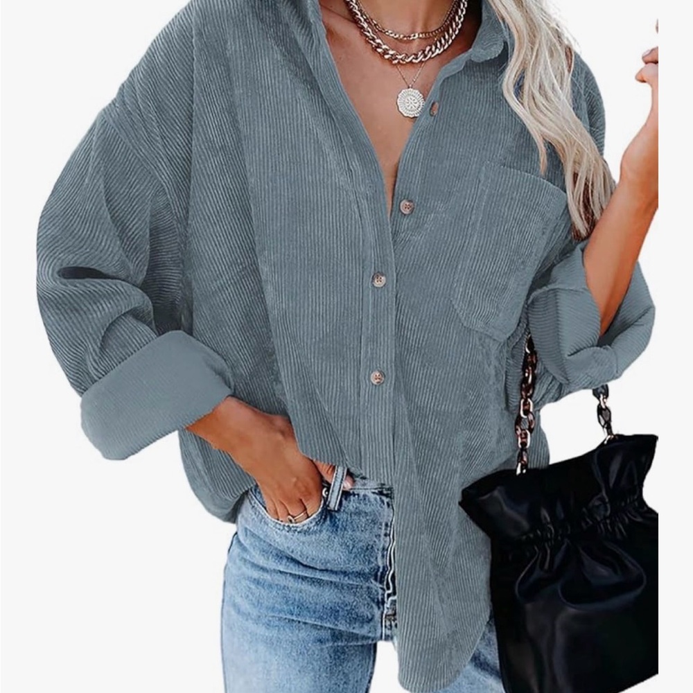 Stylish Women's Button-Down Corduroy Shirt